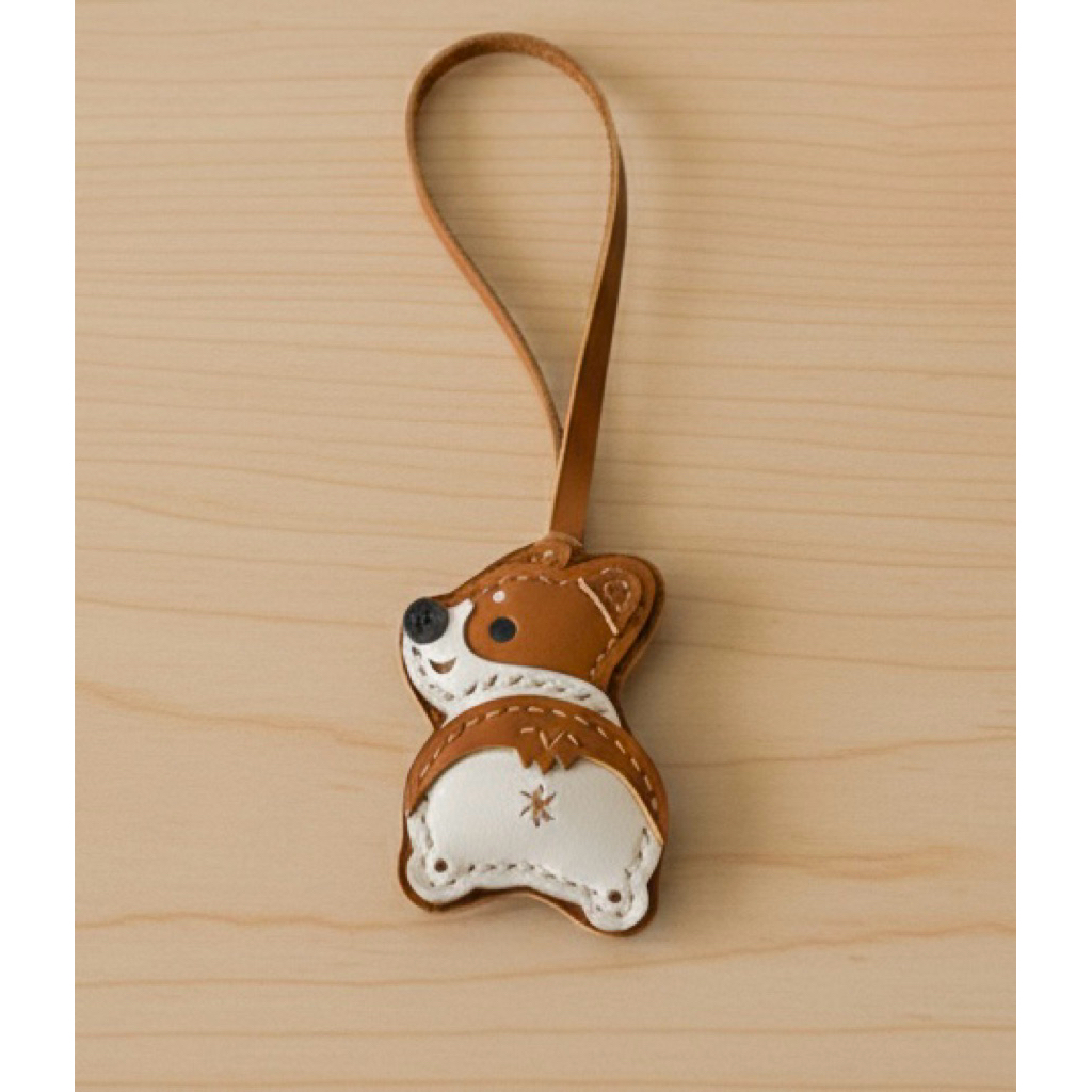 GANTUNGAN Corgi Bag Charm Dog Bag Hanger Corgi หนังวัวแท้