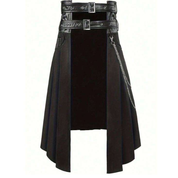 Uni Leather Skirt Gothic Unisex harajuku japan style belt Accessories