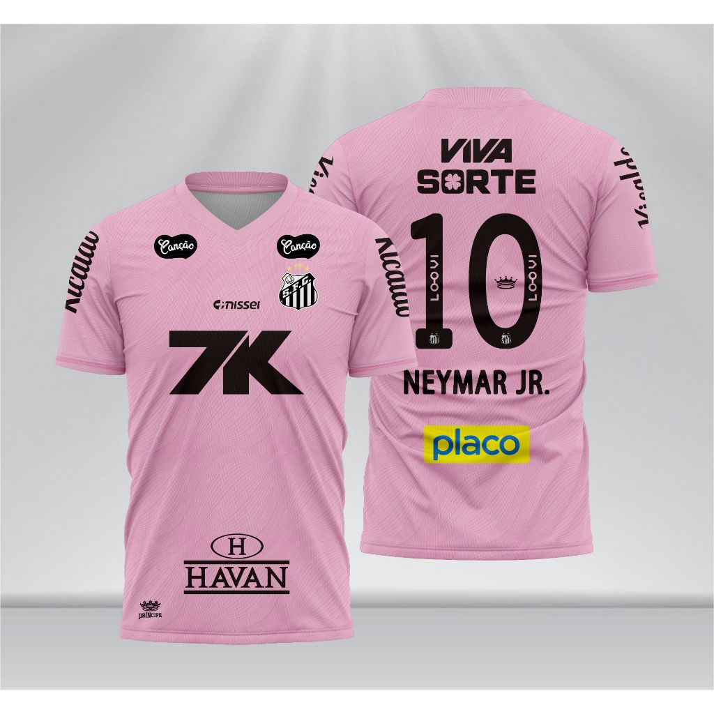Santos PINK 2025 Special Edition NEYMAR เสื้อเจอร์ซีย์พิมพ์ลายเต็ม