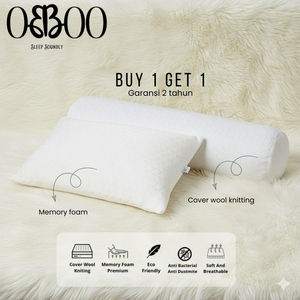Obboo Sleep Soundly ซื้อ 1 แถม 1 - ซื้อ 1 แถม 1 (หมอนและหมอนข้าง) โฟมหน่วยความจําระดับพรีเมียม - ปกถ