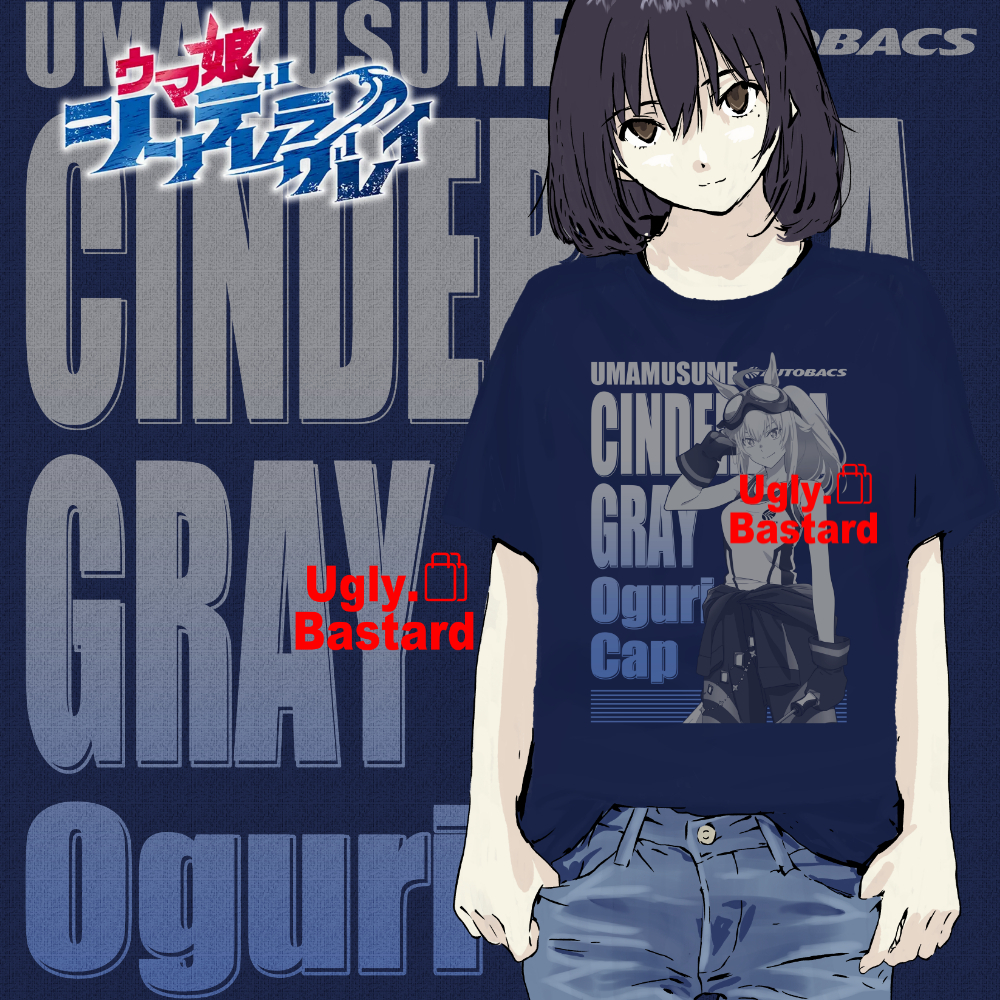 เสื้อยืด Oguri Cap x Autobacs [อะนิเมะ Uma Musume Cinderella Grey]