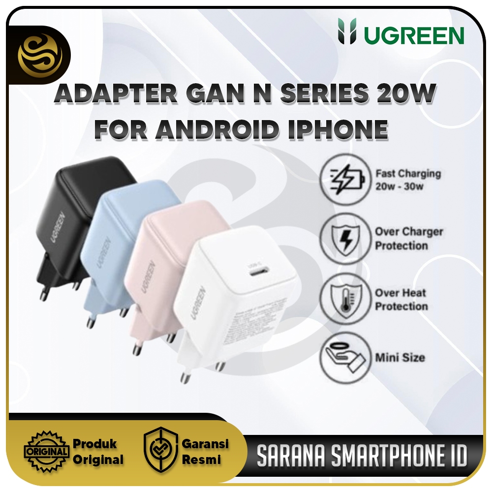 UGreen GaN N Series Type C ชาร์จเร็ว 20W PD - 55554 / 55555 / 55556 หัวชาร์จ