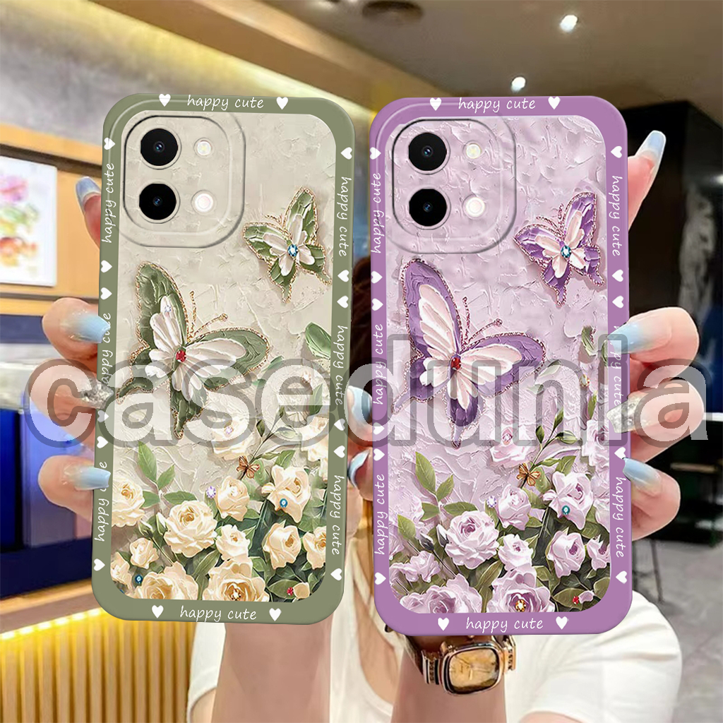 Vivo Y28 Softcase - เคส Vivo Y28 - เคสป้องกันกล้อง - Cute Butterfly Motif - เคส Procamera ยืดหยุ่น