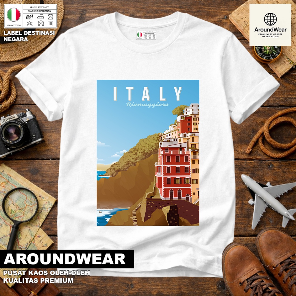 ITALY SOUVENIR T-SHIRT 25 WITH ITALY COUNTRY TAG PREMIUM SOUVENIR MATERIAL GIFT