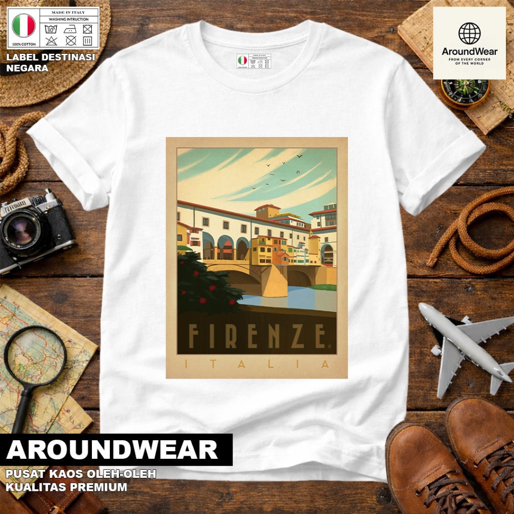 ITALY SOUVENIR T-SHIRT 27 WITH ITALY COUNTRY TAG PREMIUM SOUVENIR MATERIAL GIFT