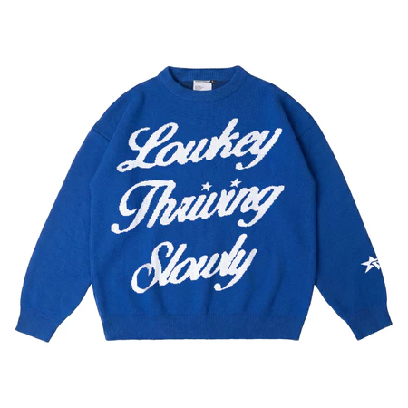 Moxie Store Lowkey Knit Sweater - สีฟ้า
