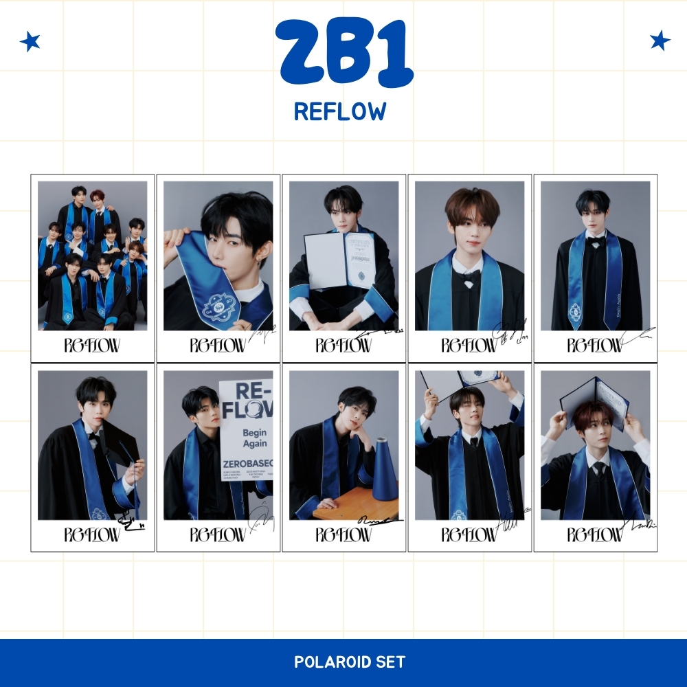 HOLOGRAM POLAROID ZB1 REFLOW ZEROBASEONE 10 ชิ้น KPOP UNOFFICIAL HANBIN TERAE RICKY GYUVIN YUJIN