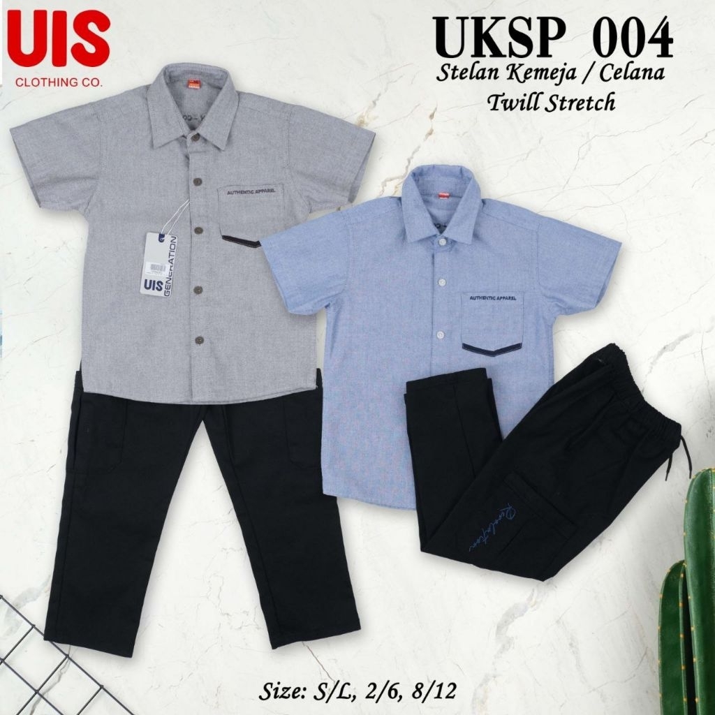 KEMEJA Uis ชุดเสื้อแขนสั้นและคอปกสําหรับเด็กผู้ชาย 3-12 ปี