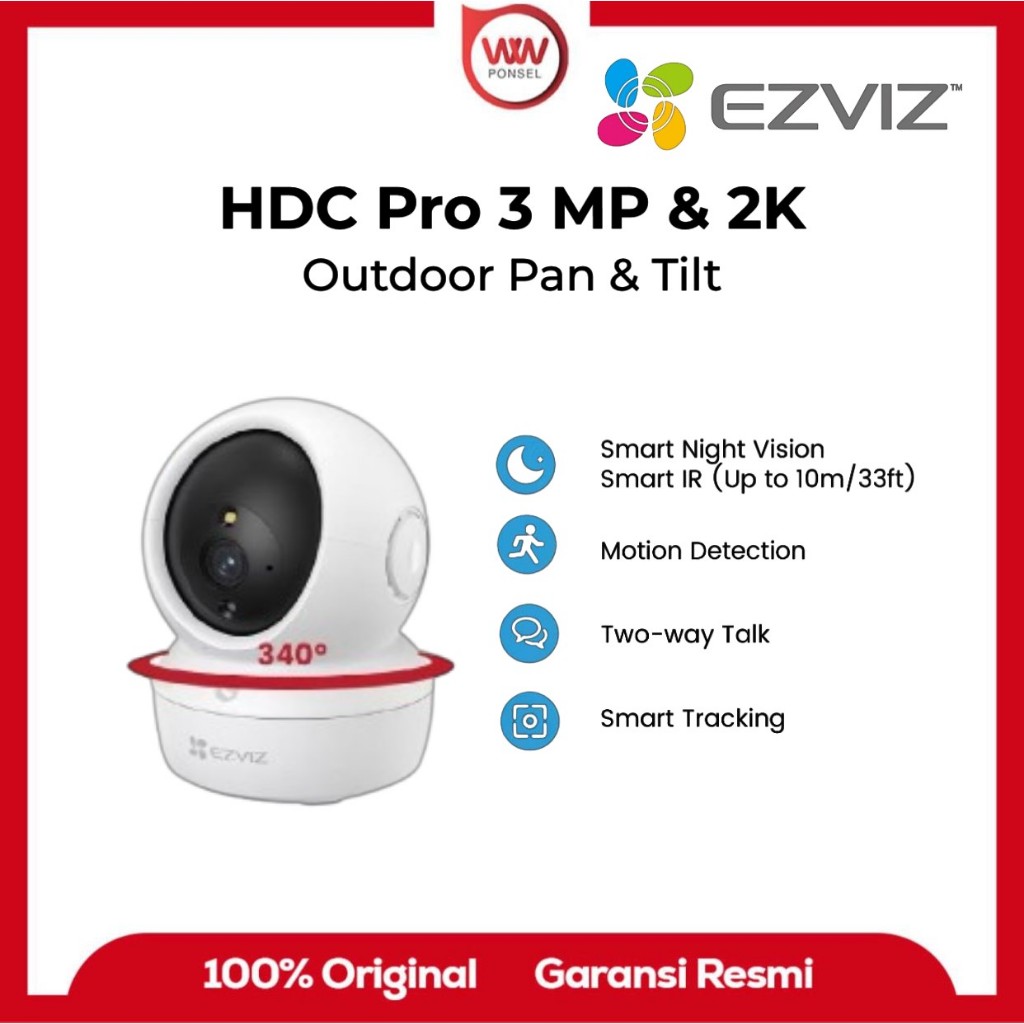 EZVIZ H6C Pro 2K 3MP Pan & Tilt กล้องบ้านอัจฉริยะกล้องวงจรปิดในร่ม