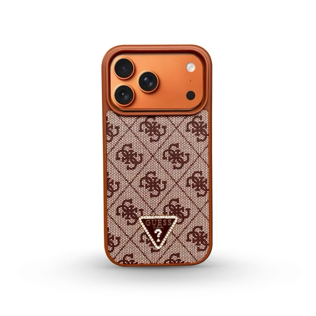 เคสแบรนด์พรีเมี่ยม Guess Brown Casing Iphone 13 14 15 16 Pro 17 17 Pro 17 Promax
