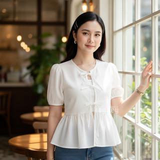 YERIN | Blouse Wanita Wolfis Premium | Atasan Wanita Simple Chic Tali Depan | Fit to L 30 Warna