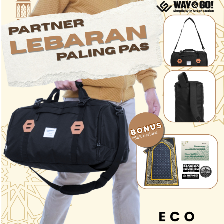 ทาง&ไป! ESCAPE ECO Mens 3-in-1 30L Official Bag – Backpack, Handbag & Sling Bag for Work & Homecomin