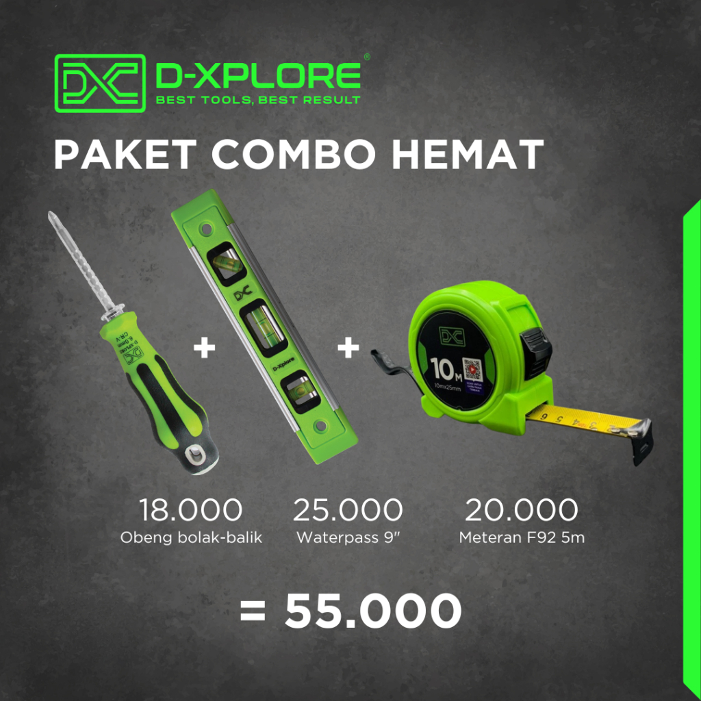 9" ไขควงลูกสูบ Waterpass 5 เมตรค้อนแพะ 8oz แปรงม้วนเสายืดหยุ่น D-Xplore