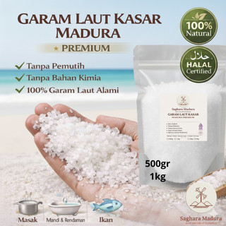 Garam Laut Kasar Madura Premium 500gr-1kg | Garam Sehat | Garam Organik