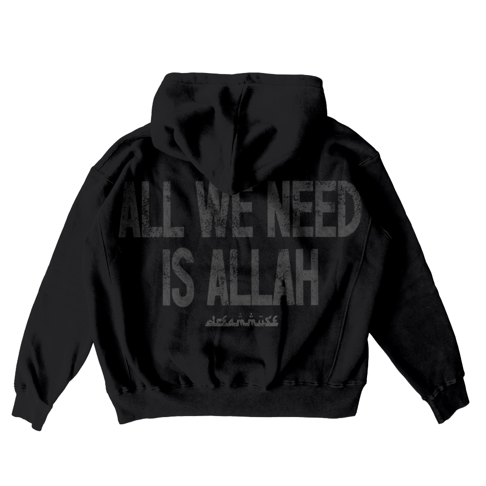 DREAMMUSE Hoodie Boxy 330 Gsm - Asylum 1 Puff Ink | เสื้อฮู้ดโอเวอร์ไซส์ สีดํา