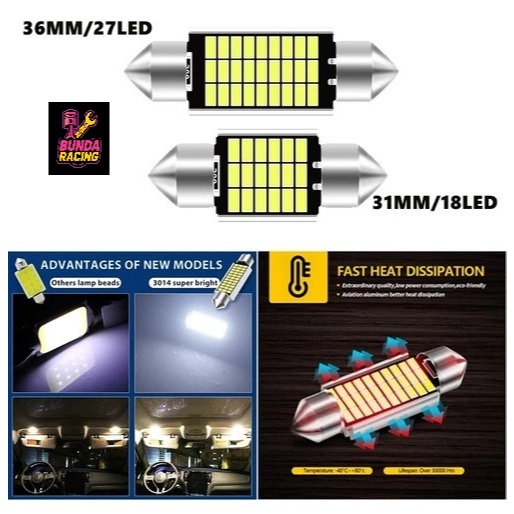 ไฟ LED CEILING CANBUS ULTRA BRIGHT 18 LED 27 LED 31MM 36MM LED FESTOON
