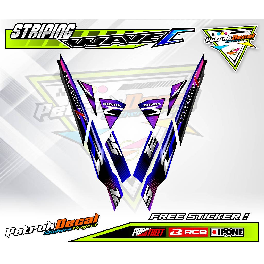 HONDA SUPRA WAVE 125 i VARIATION STRIPING / SUPRA 125 WAVE I MOTORCYCLE STICKER LIST