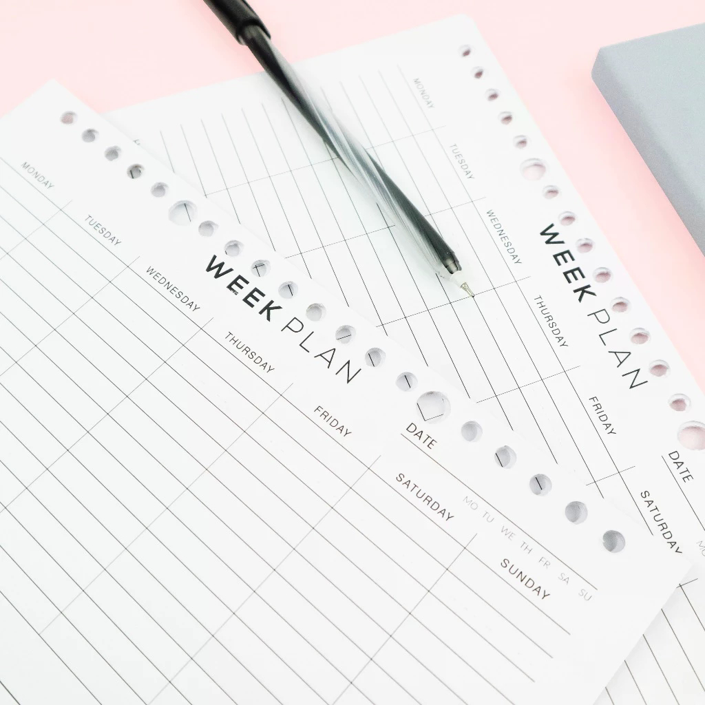 VHEEN Loose Leaf A5 Week Plan v2 - กระดาษเครื่องผูก