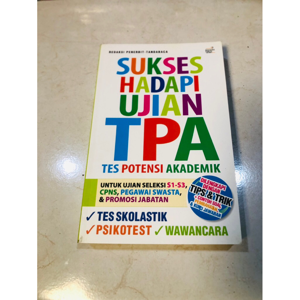 PSYCHOLOGICAL TEST BOOK / CPSNS / TPA / TOEFL / SUCCESSFUL TPA EXAM HADAPI / ACADEMIC POCENTIAL TEST
