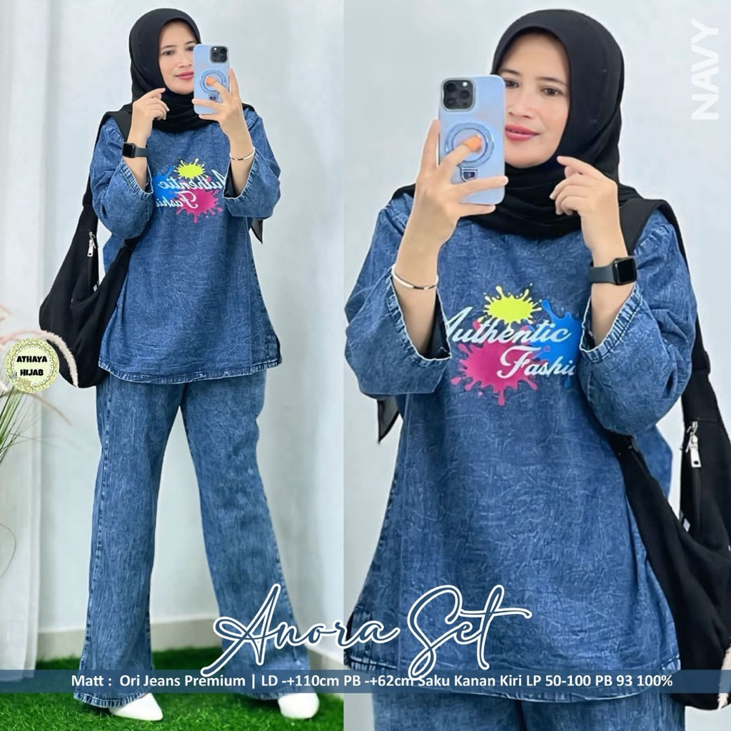 Anora Premium Jeans Set by Athaya