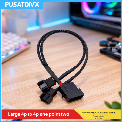 SANJI สาย SPLITTER พัดลม HUB 4PIN 3PIN 2PIN X2 TO MOLEX 4PIN PC CASING พัดลม