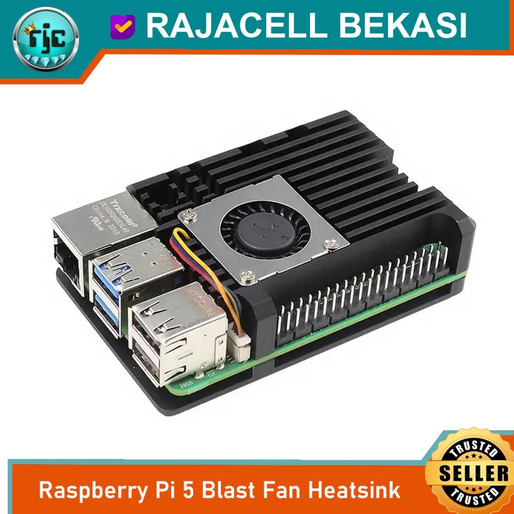 Raspberry Pi 5 B Metal Aluminium Case Blast Fan Cooling Pi 5 Turbo Fan