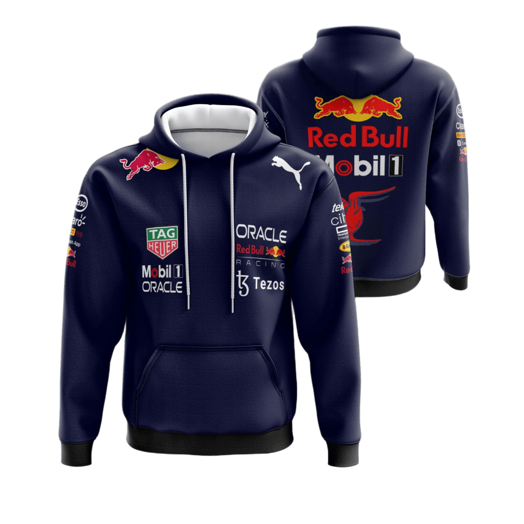 F1 เสื้อแจ็คเก็ตจัมเปอร์มีฮู้ด Redbull