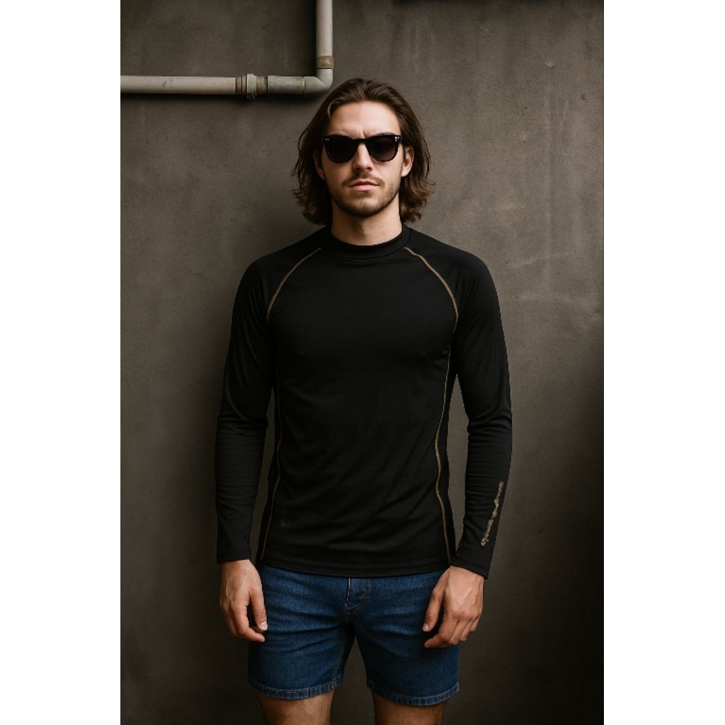 เสื้อเจอร์ซีย์แขนยาวยืด CH**PI0N O1 ไซส์ L (P71 x L50)