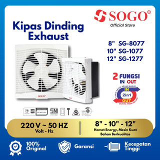 [BEST DEAL] SOGO - Exhaust Fan Kipas Dinding Ventilasi Heksos Hexos Premium - 8" 10" 12" inch - Anti Karat Anti Lembap Anti Pengap Anti Bau Tidak Beriksik Daya Hisap Kuat Mudah DIpasang Perawatan Mudah Tahan Lama Bergaransi Hemat Energi SG-8077/1077/1277