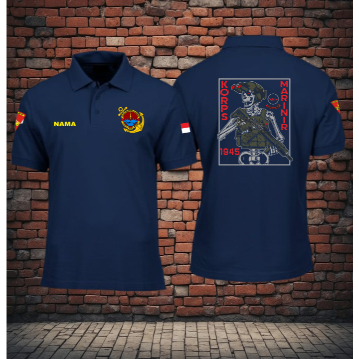 เสื้อยืดคอปก Marine Wangki แขนสั้นล่าสุด/เสื้อยืด tni al Wangki