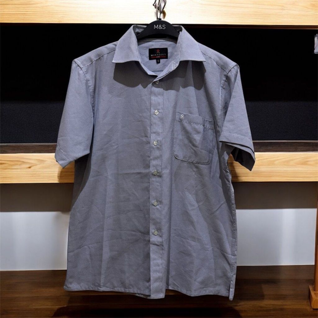 เสื้อเชิ้ตผู้ชาย KEMEJA MONTAGUT Paris | เสื้อเชิ้ตแขนสั้นลายทางสําหรับผู้ชาย