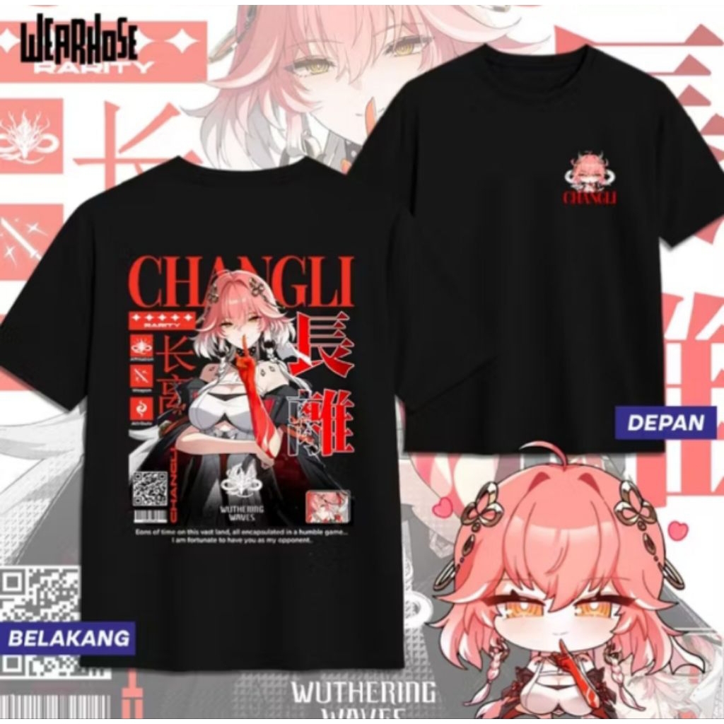 เสื้อยืด CHANGLI ANIME เสื้อยืด JAPANESE ANIME CHARACTER AESTTHETIC UNISEX COOL DISTRO