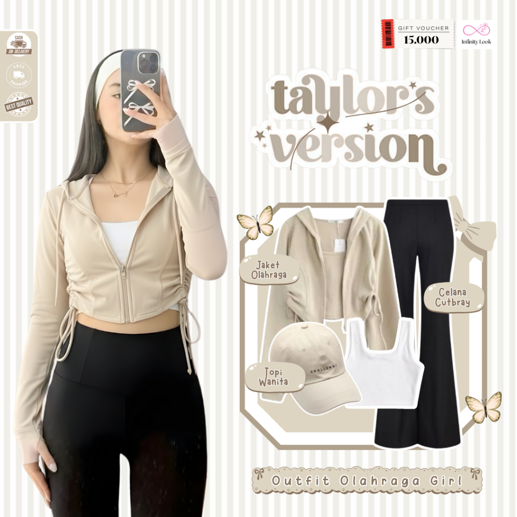 Cima Oneset 3in1 Sport (หมวก + เสื้อกล้าม + เสื้อแจ็คเก็ต + กางเกง) ชุดกีฬา 3IN1 Sport Set - LP 174