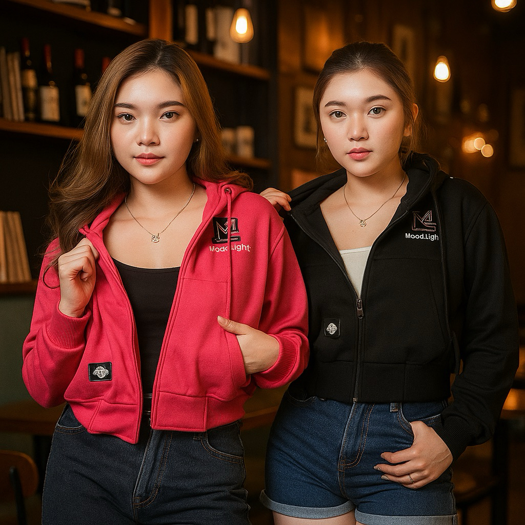 LEAOUTFIT - HOODIE ZIPPER CROP THICK MATERIAL 280 พรีเมี่ยมดั้งเดิม