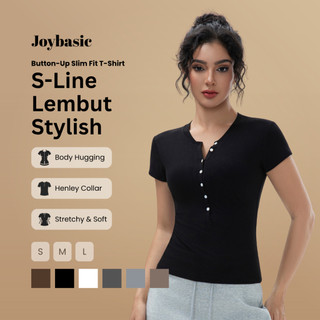 Joybasic - [Soft Sculpt]  Button-Up Slim fit T-shirt