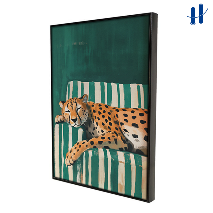 Haydecor Cheetah โปสเตอร์กรอบความงาม Sleeping Minimalist ห้องนั่งเล่นผนังจอแสดงผล