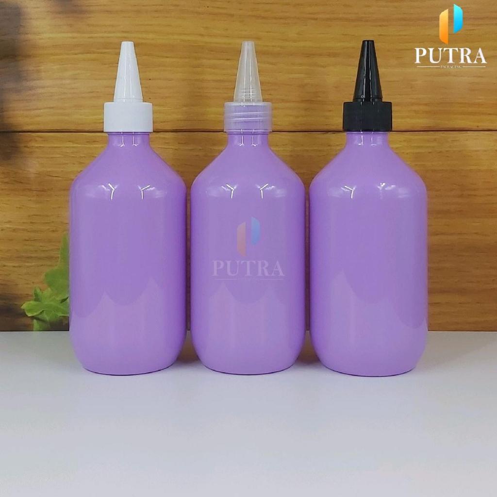 ขวด CONE 300ML พร้อมหมึก / พลาสติกขวด PET สีม่วง 300ML