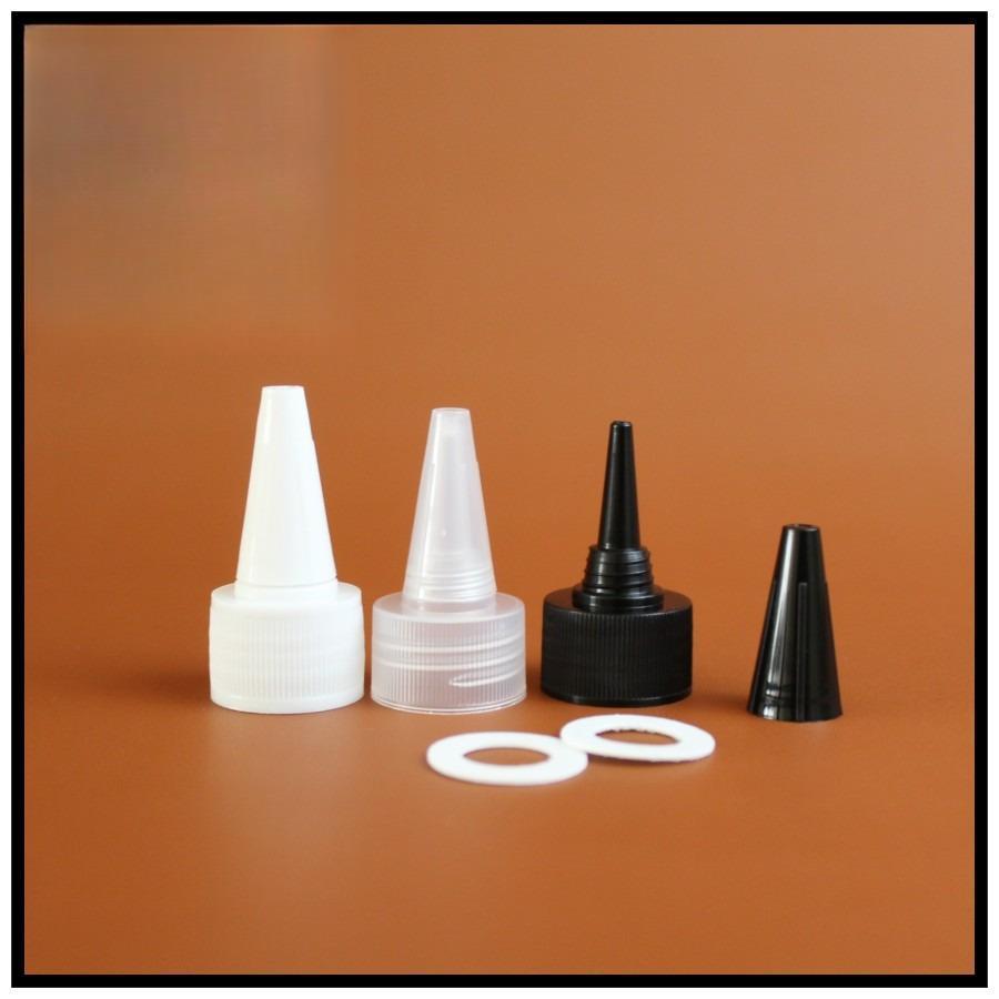 ฝาขวดกรวย / ฝาขวดหมึกสีดําใสสีขาว N24 แบบไม่มีปลั๊ก