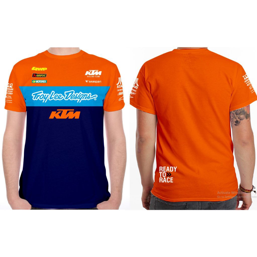 KTM ORANGE NAVY TRAIL CLOTHES เสื้อยืด KTM RACING MOTORCROSS