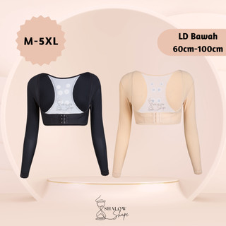 SHALOW M-5XL Luna Long Korset Pengecil Lengan Gelambir Korset Manset Korset Lengan Panjang
