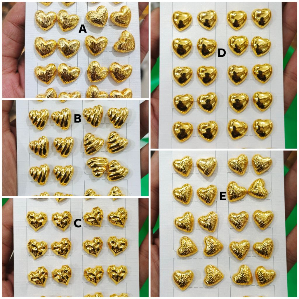 A0L5 . (12 PAIRS) XUPING 24K COLOR GOLD PLATED EARRINGS สําหรับผู้หญิงผู้ใหญ่