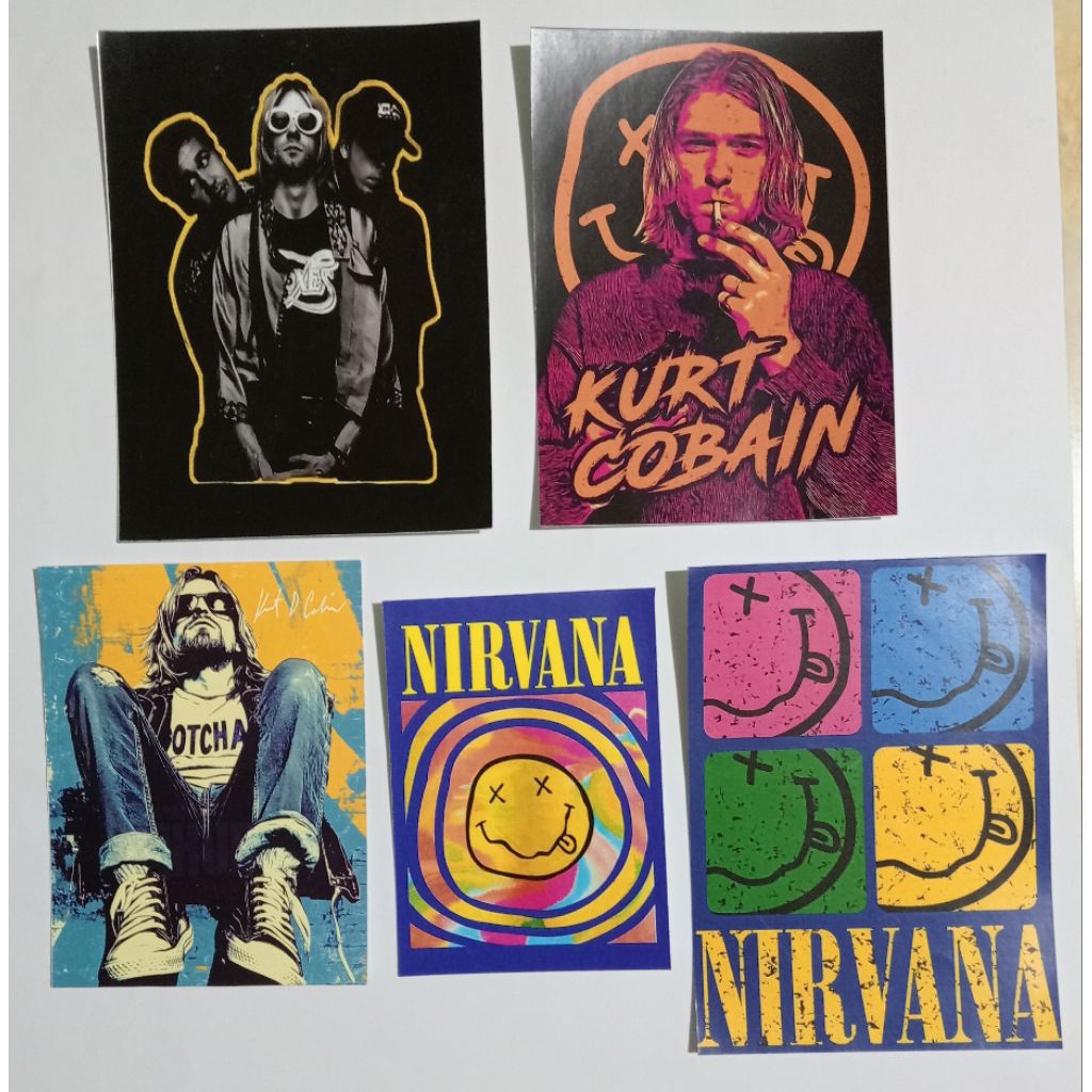 [สติ๊กเกอร์แบนด์] แพ็คเกจสติ๊กเกอร์ Nirvana 5 ชิ้น ขนาดกลาง