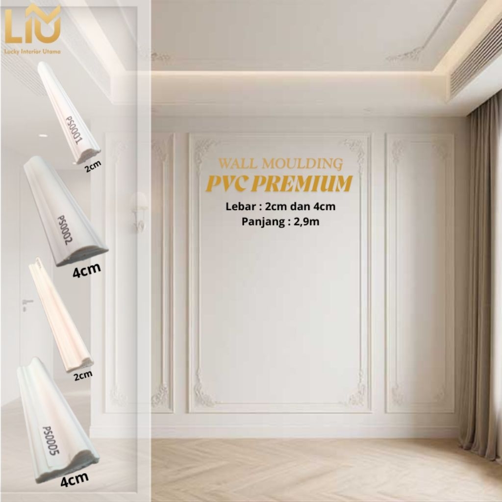 Wall Moulding PVC Wall Moulding โปรไฟล์ Moulding Wall Moulding Anti-Termite กันน้ําตกแต่งผนัง Mouldi