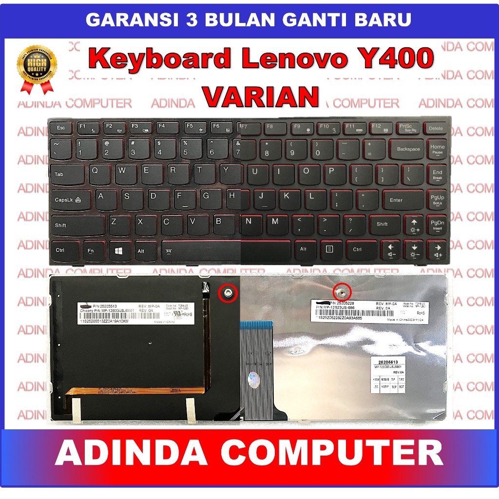 Lenovo IdeaPad Y410P Y400 Y430P Y400N Y400P Y400 Y410 รังไข่คีย์บอร์ด