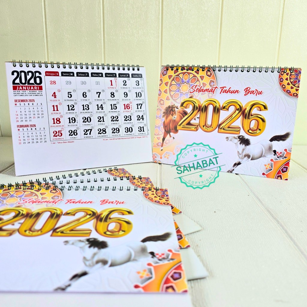 2026 HORIZONTAL DESK CALENDAR KM-08 LATEST YEAR 2026