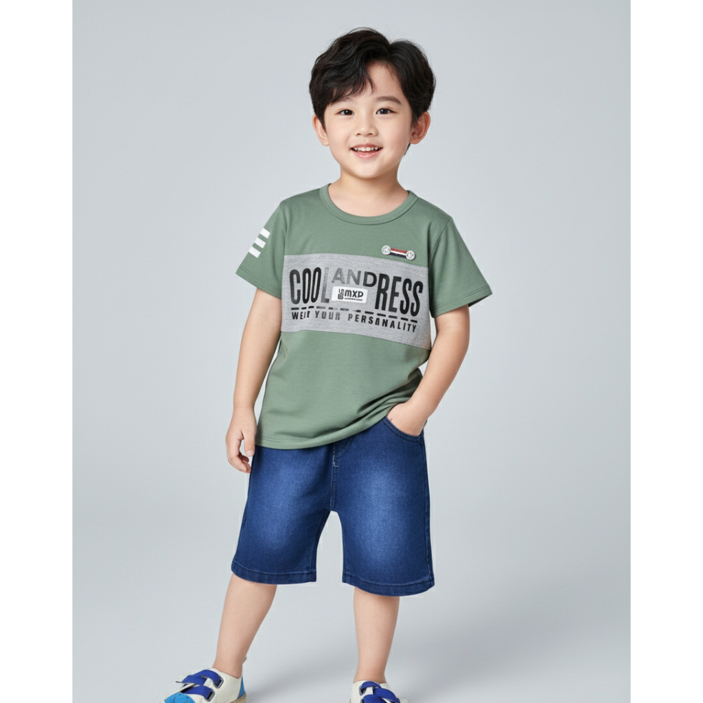 COOL AND CRESS Boys Denim Shorts Set B981