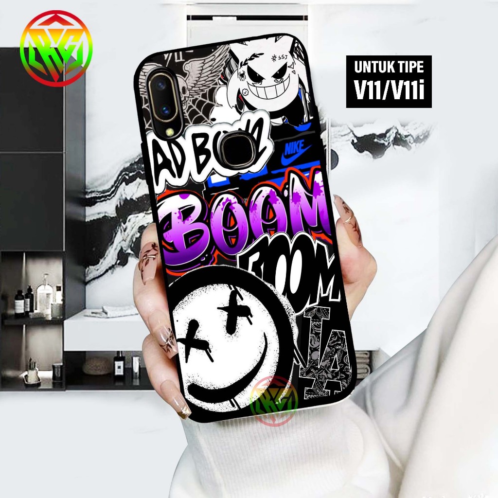 เคส Vivo V11/V11i - เคส Softcase Glass Shiny New Case Glossy caps Hp Vivo V11i/V11 [Motif-Grafindo] 