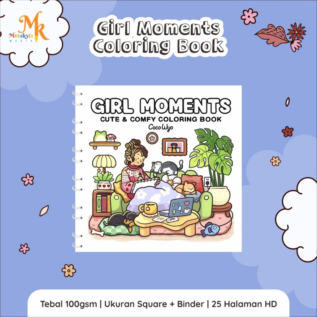 สมุดระบายสี Girl Moment Aesthetic 25 แผ่น 160 Gsm สมุดระบายสีหนาสําหรับวัยรุ่น