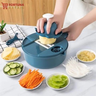PSB-02/PARUTAN SERBAGUNA STAINLESS POTONG IRIS SAYUR/BUAH PREMIUM VEGETABLE CUTTER 6 PISAU+WADAH Kitchenware/VEGETABLE CHOPPER & SLICER Pengiris
