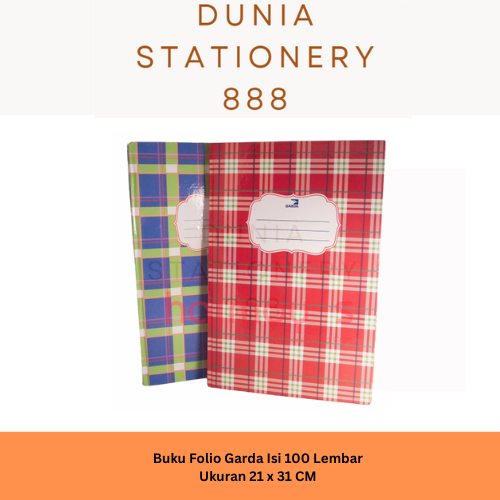 Garda F4 Folio Notebook 100 แผ่น Hard Cover Folio Accounting Book